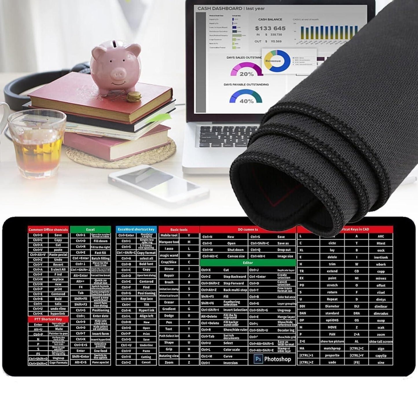 ANTI-SLIP KEYBOARD PAD WITH SHORTCUT KEY PATTERNS | ⏰LIMITED PERIOD OFFER⏰
