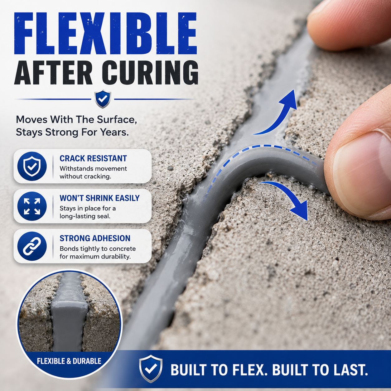 CRACK FILLER PRO - HEAVY-DUTY CONCRETE CRACK REPAIR ADHESIVE - PACK OF 2
